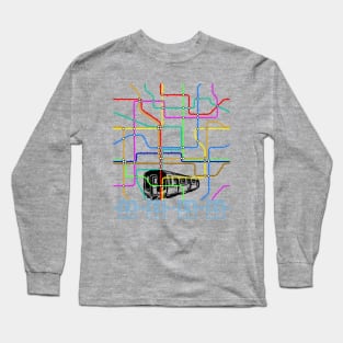 Colorful Subway Map Long Sleeve T-Shirt